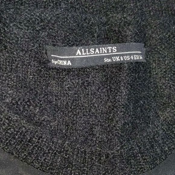 All Saints Taya Wool Lace Dress Black Small - Picture 3 of 5